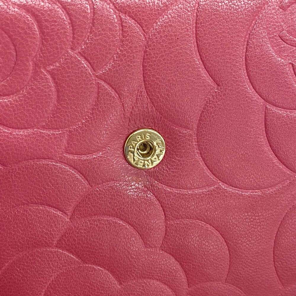 CHANEL Authentic Pink Lambskin Leather Wallet - Picture 7 of 8